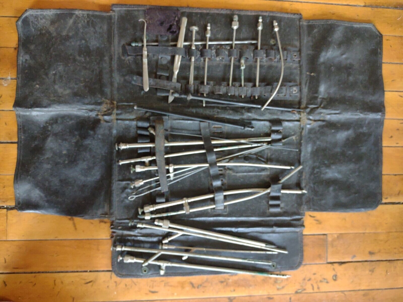 Surgical Folding Leather Medical Instrument Tool Set Kit Esco Sico Durfee