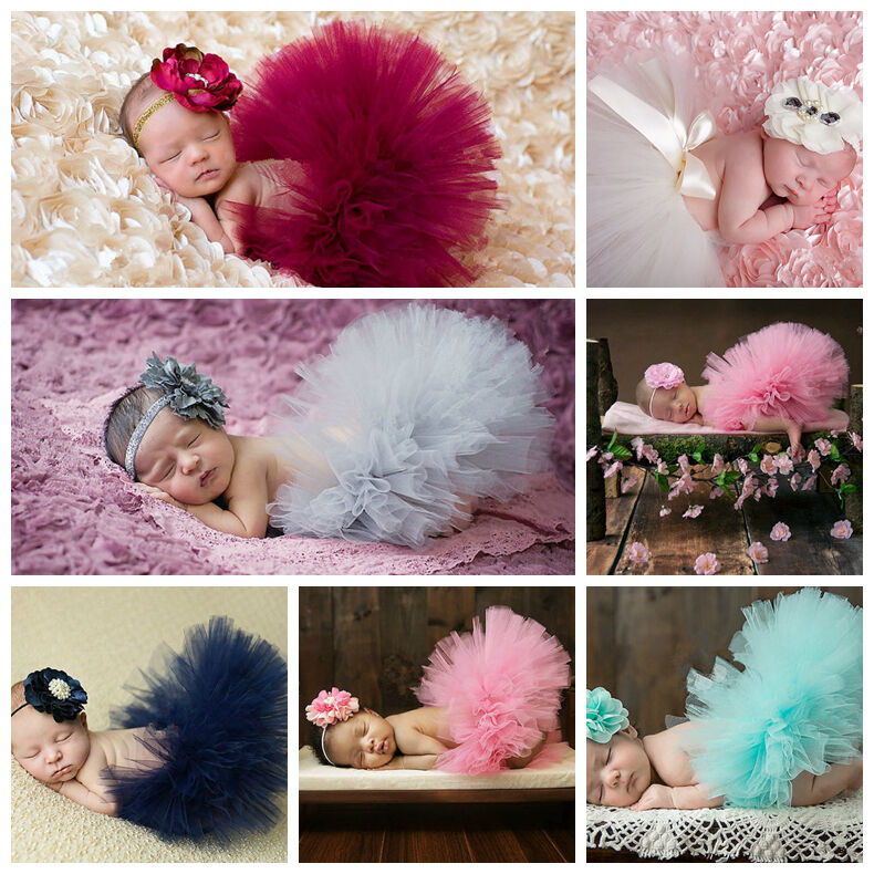 Newborn Baby Girl Crochet Knit Tutu Skirt Costume Photography Photo Prop Outfits