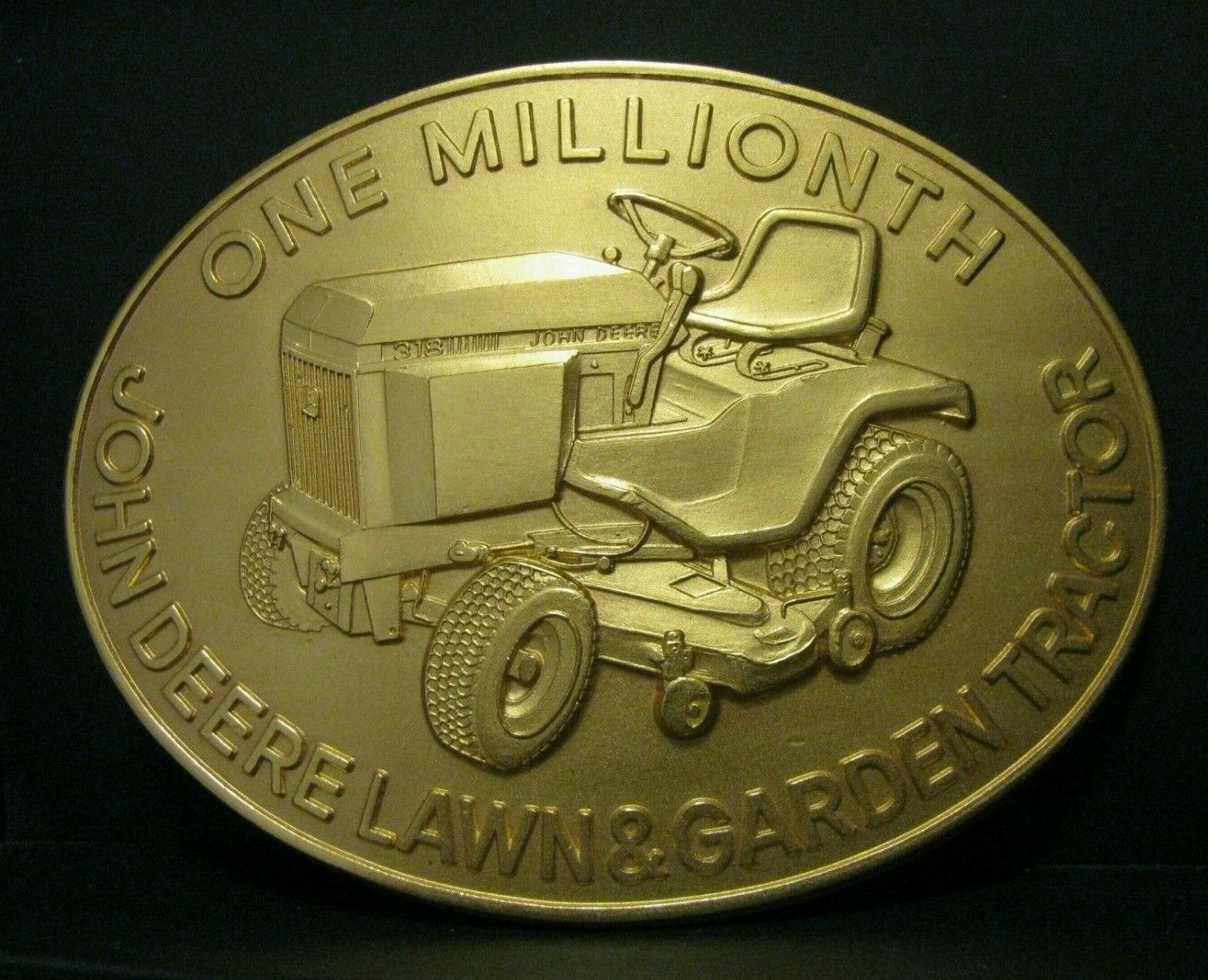 John Deere Horicon 318 Lawn Garden Tractor Gold Belt Buckle One Millionth 1984