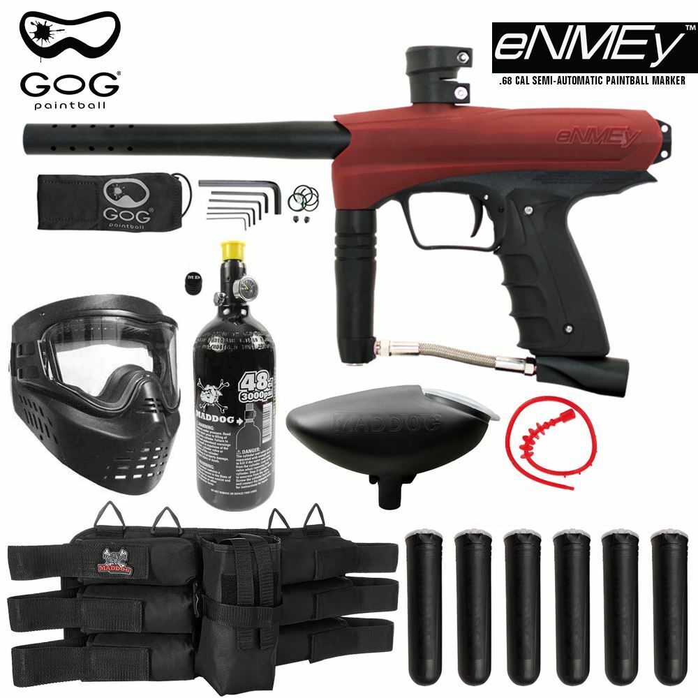 Maddog Gog Enmey Paintball Gun Marker Titanium Hpa Starter Package - Red