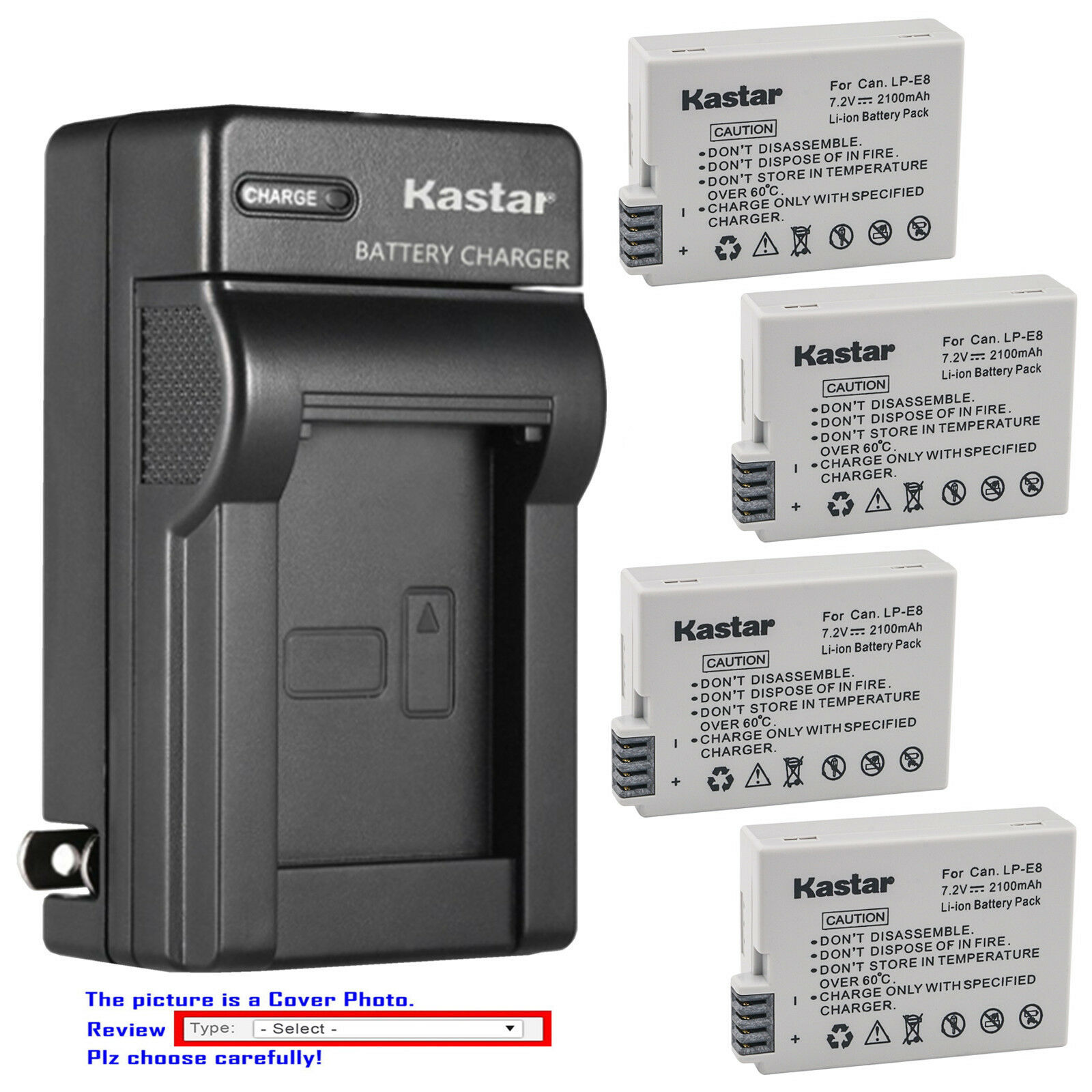 Kastar Battery Wall Usb Charger For Canon Lp-e8 Lc-e8 Canon Eos Rebel T3i Camera