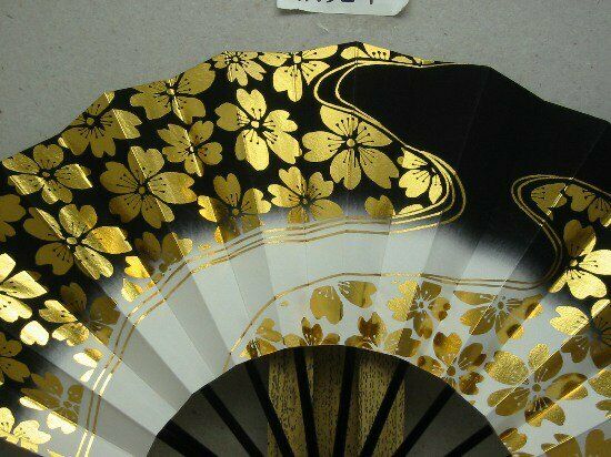 Japanese Sensu Fan Odori Black Chery 28.8cm Kyoto Made In Japan (a1642) New