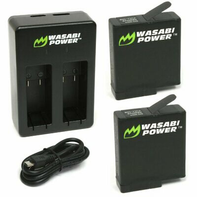 Wasabi Power Battery (2-pack) And Dual Charger For Gopro Hero7 Black, Hero6,