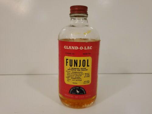 Gland-o-lac Funjol  Drinking Water Antiseptic  For Poultry Bottle Advertisement