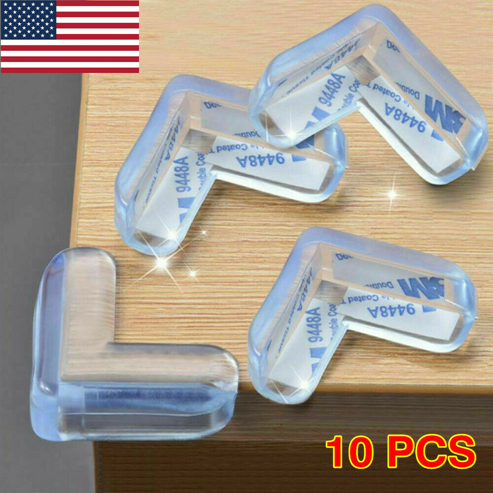10x Soft Clear Table Desk Edge Corner Baby Safety Cushion Protector Guard Cover