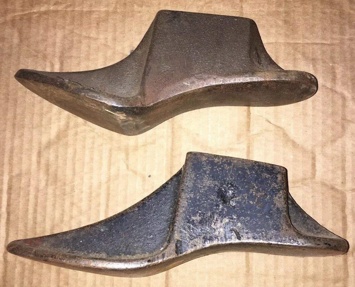 Antique Women's High Heel Shoe Form Lot Of 2 Different Cast Iron