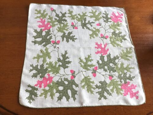Vintage Faith Austin Oak Leaves Design Handkerchief