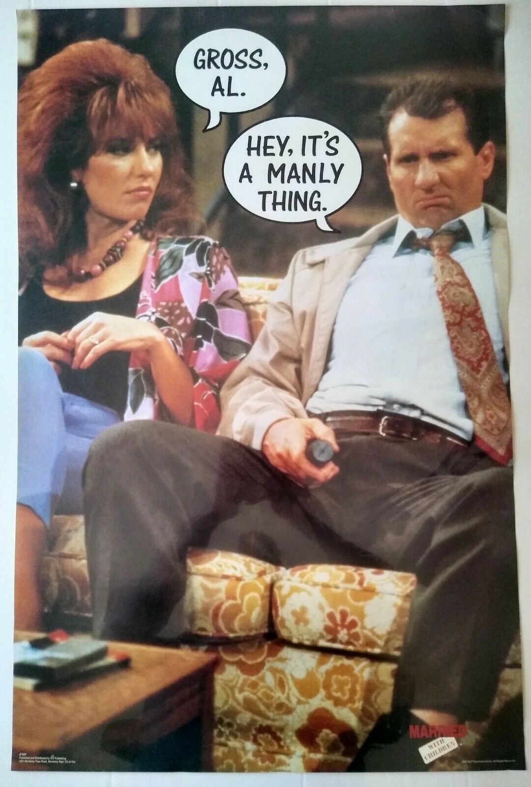 Vintage Married With Children Al Peggy Bundy Katey Sagal Ed O'neill Poster 1987