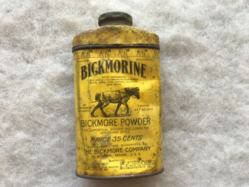Bickmore Powder For Horses Vintage Tin, Old Town, Maine